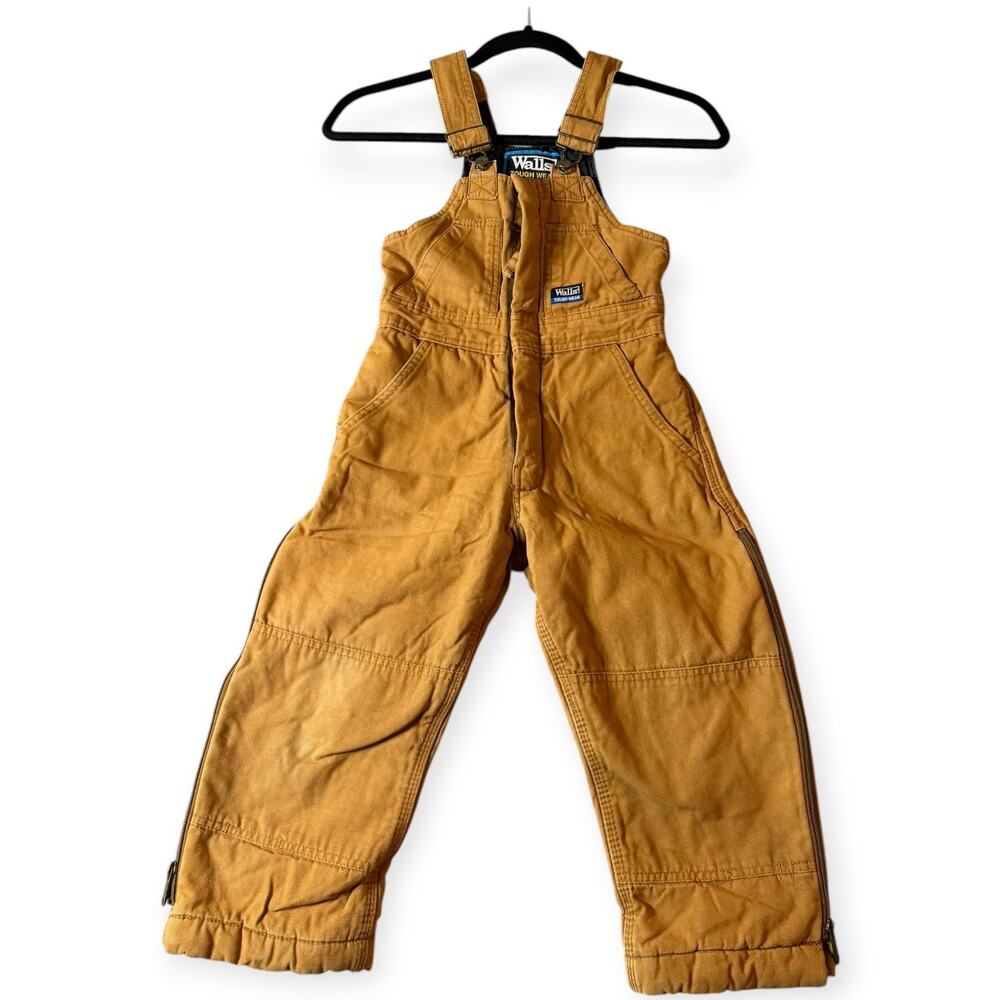 Walls Tough Wear Overalls, Dark Tan/Brown, Youth Small, 6/7